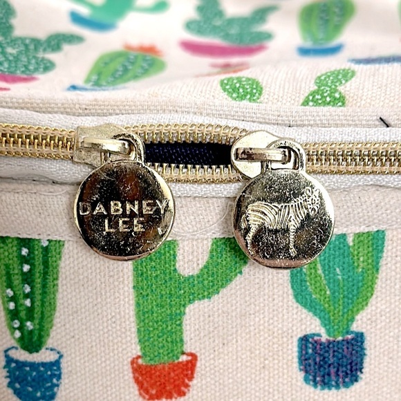 Dabney Lee Cactus Canvas Cosmetic Train Case Large Makeup Bag Travel EUC - Picture 3 of 11